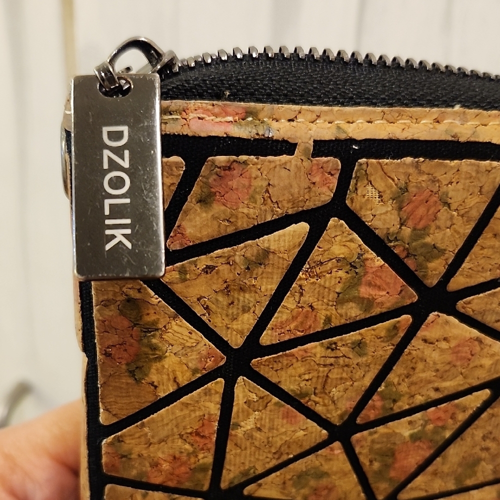 Geometric Patterned Wallet - Black and Brown - Picture 2 of 5